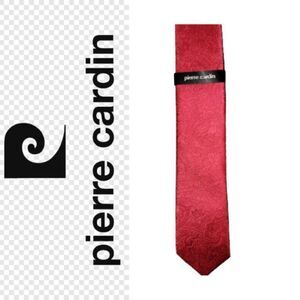 Pierre Cardin Men's Red 100% Polyester Floral print Tie Size OS